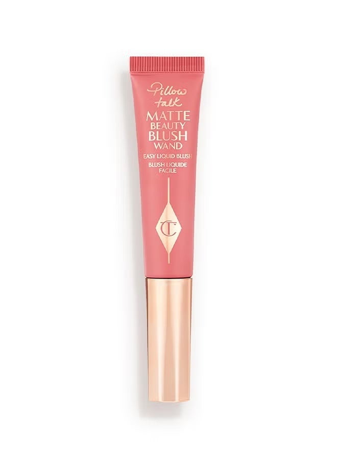 Charlotte Tilbury Pillow Talk Matte Liquid Blush Wand, Matte Blush For Cheeks With Cushion Applicator, Infused With Lumi-Blur Technology For A Light-Reflecting, Soft-Focus Effect (PILLOW TALK)